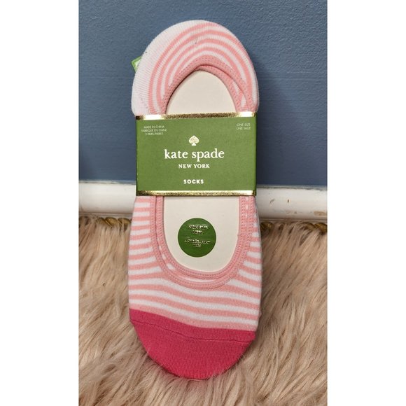 NWOT KATE SPADE NON SLIP HEEL SOCKS (3 PACK VARIETY) - SHOE SIZE 4-10 - Picture 2 of 3
